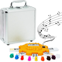 Yinlo Mexican Train Domino Set With Sound Effect  Dominoes Set For Travel  91 Tiles Double 12 Colored Dominoes Travel Game Set With Aluminum Case