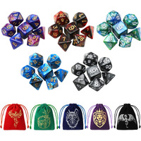 Grajar 35Pcs Dnd Dice Set With 5 Colorful Animal Patterned Dice Pouches  Polyhedral Dice Sets For Dungeons And Dragons D&D Ttrpg Mtg Table Role Playing Games