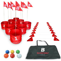 Bucketgolf Game Pro The Ultimate Backyard Golf Game For Family  Adults And Kids - Portable 9 Hole Golf Course Play Outdoor  Lawn  Park  Beach  Yard