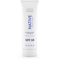 Native Sunscreen Spf 30  Zinc Oxide Dermatologist Tested Suitable For Sensitive Skin & Hawaii Compliant  5 Ounces | Unscented Sun Protection Lotion  Lightweight & Smooth