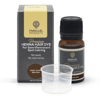 Parallel Products Spot Color Henna Kit - Henna Hair Dye - 3 Grams - Tint For Professional Spot Coloring - With Mixing Dish - Covers Grey Hair - Root Touch Up (Deep Dark Brown)
