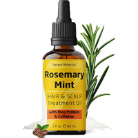 Seven Minerals  New Rosemary Oil For Hair Growth  Infused With Rice Protein  Caffeine  Mint And Natural Hair Strengthening Oils  Naturally Thicker  Longer  Softer Hair For Men & Women (2 Fl Oz)