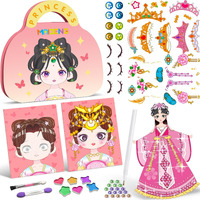 Zhoc Art Craft Activity For Kids  Make Up On Paper Diy Girls Toys Kit With Diamond Painting & Princess Dress Up Set  Ideal Birthday Gift For Girls Ages 4 5 6 7 8 9+ Year Old
