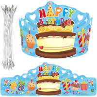 Birthday Crowns For Kids Die-Cut Blue Crowns Classroom Family Birthday School Vbs Party Supplies Pack Of 30 Preschool Classroom Must Haves