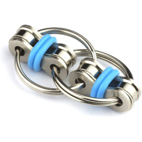 Tom's Fidgets Original Flippy Chain Fidget Toy - Bike Chain Fidget Stress Reducer For Adults And Kids (Double Pack)
