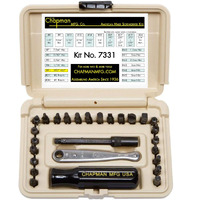 Chapman Mfg 7331 All-Purpose Standard Screwdriver Set - Includes Phillips  Sae Allen Hex & Slotted/Flathead Bits  Complete Set Offers 24 Usa Made Insert Bits + Mini Ratchet Hand Tool (Desert Tan Case)