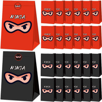 24 Pieces Ninja Party Favor Bags Ninja Warrior Paper Gift Bags Birthday Party Supplies Karate Goodie Bags Candy Bags With Stickers For Kids Boy Girl Ninja Master Birthday Party Decoration Treat Bags