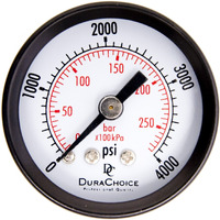 1-1/2"" Utility Pressure Gauge  Wog  Black Steel Case  1/8"" Npt  Center Back Mount  0-4 000Psi