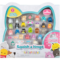 Squish-A-Longs 25 Pack - Series 1 - (25) 1  Mini-Squish With 5 Accessories  Ring  And Collectors Guide - Collect  Trade  & Play