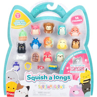 Squish-A-Longs 14 Pack - Series 1 - (14) 1  Mini-Squish With 4 Accessories  Ring  And Collectors Guide - Collect  Trade  & Play