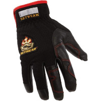 Setwear Hot Hand  Heat Resistant Leather Gloves  Pair Large (Size 10) Approximatly 4-4.5"" / 10.16-11.43Cm  Black/Black