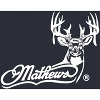 Mathews Archery Logo With Whitetail - White Hunting Window Decal Sticker