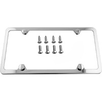 Lfparts Premium Slim Style Stainless Steel License Plate Frame (4 Holes  Polished Mirror Finish)