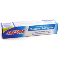 Secure Denture Adhesive Cream - 12-Hour Max Hold - Patented Waterproof Seal - Zinc Free - For Uppers Lowers & Partials - Food Grade Ingredients - Fsa Hsa Approved - 1.4 Oz (6 Pack)