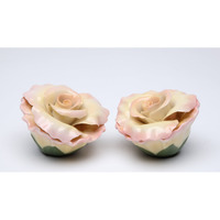 Stealstreet Peace Ss-Cg-20731  2.5 Inch Pink Painted Rose Petal Flowers Salt And Pepper Shaker Set  2 3/4"" D X 1 1/2"" H