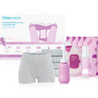Frida Mom Postpartum Recovery Essentials Kit  Includes Disposable Underwear  Instant Ice Maxi Pads  Perineal Healing Foam  Perineal Healing Pad Liners And Upside Down Peri Bottle (11Pc Gift Set)