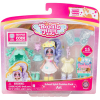 Royale High 3  School Spirit Fashion Pack: Art - Light Series 1-1 Figure With 15 Accessories - Wings Become Rings - Virtual Item Code Included - Ages 5+