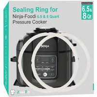 Original Ninja Foodi Sealing Ring Silicone Gasket For Ninja Foodi Fd401/Fd302/Os401/Os301/Op401/Op302 Pressure Cooker 6.5 Qt And 8 Quart Replacement Gasket Air Fryer Parts - 2 Pack