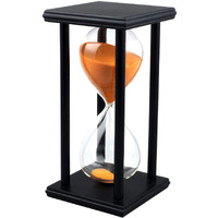 Sandglass 60 Minutes Timer Hourglass For Ornament Decoration Restaurant Living Room Home Closet Office Desk Bedroom Party Festival Christmas Wooden Frame Sand Timer Clock Orange