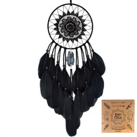 Urdeoms Black Dream Catchers For Bedroom Adults Boys Dream Catcher Wall Decor For Girls Crystals Boho Wall Hanging Decor Teens Room Decoration Festival Gifts Ideas(No.16)