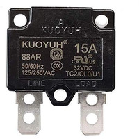 Kuoyuh Circuit Breaker 88Ar Series 125/250Vac 50/60Hz (1Pc) (15 Amp)