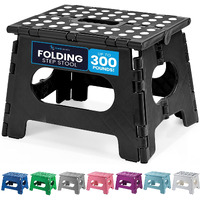 Handy Laundry - Folding Step Stool Is Sturdy Enough To Support Adults And Safe Enough For Kids. Opens Easy With One Flip. Great For Kitchen  Bathroom Or Bedroom (Black)