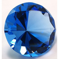 Zoogamo 2  / 60 Mm Dark Blue Diamond Shaped Glass Crystal Paperweight - Home Office Decor & Wedding Favors Centerpieces Decoration With Gift Box