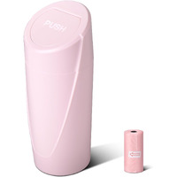 Sglrt Pink Mini Leakproof Vehicle Trash Bin With Lid - Garbage Can For Car Cup Holder - 20Pcs Trash Bags - Car Organizers And Storage For Front Back Seat Accessories