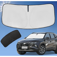 Sun Shade Sunshade For 2025 Hyundai Tucson Windshield Cover 4-Layer Front Window Shade Custom Fit Tucson 2022-2024 2025 Sun Visor 240T Retractable Shade Blocks Uv Rays Cooler Car Accessories