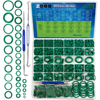 Zdbb 595 Pcs Automotive Ac O Rings Kit  Sae And Metric Air Conditioning O Rings Assortment Set For Car A/C Compressor And Professional Plumbing Faucet Seal Repair With 4 Pick & Hook (Green)
