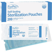 Forpro Professional Collection Self-Sealing Sterilization Pouches  Latex-Free  Color Changing Indicator  3.5"" W X 10"" L  200-Count