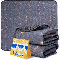 Sunheir Washable Pee Pads For Dogs - 2-Pack Thick Heavy Absorbency Reusable Pee Pads Prevent Leakage Non-Slip  Waterproof Pet Training Pads For Puppy Playpen  Crate  Whelping Box  Potty Training  Grey
