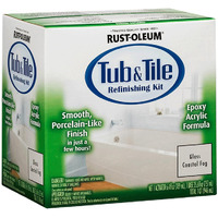 Rust-Oleum 384166 Acrylic Tub And Tile Refinishing 2-Part Kit  Gloss Coastal Fog