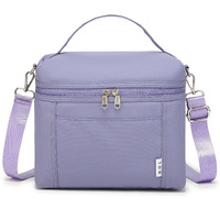 Nol Natural Organic Lifestyle Insulated Lunch Bags For Women Cooler Bag Lightweight Nylon Waterproof Lunch Box For Work (Light Purple  Medium(Normal))