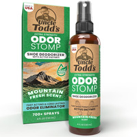 Uncle Todd's Odor Stomp Shoe Deodorizer - Proven & Powerful Enzyme Shoe Spray For Odor Elimination In All Footwear (Mountain Fresh)