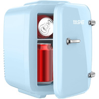 Yashe Mini Fridge  4 Liter/ 6 Cans Small Refrigerator For Bedroom  110V Ac/ 12V Dc Thermoelectric Cooler And Warmer For Drink Office Dorm Car  Blue