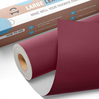 Oaz Leather Repair Kit For Furniture 16""X 31.5"" Leather Tape Repair Patch Self Adhesive Sofa Vinyl Repair Patch Kit For Car Seat Couch Boat Seat Chair - Burgundy