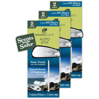 Enviroscent Non-Toxic Car Air Freshener (Coastal Storm & Teakwood) Natural Car Air Freshener | Essential Oil Diffuser | Car Scent Lasting Over 180 Days | 3 Packs Of 2 Hanging Auto Stix