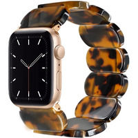 Heesch Compatiable With Apple Watch Band 42Mm 44Mm Women Resin Tortoise Elastic Watch Strap For Apple Watch Series 7 6 3 Wristband Bracelet For Iwatch