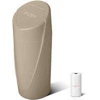 Sglrt Car Trash Can Bin With Lid - Car Garbage Can Cup Holder - Beige Mini Leakproof Vehicle Trash Garbage Can Bin With 20Pcs Trash Bags-Car Organizers And Storage For Front Back Seat Accessories