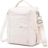 Nol Natural Organic Lifestyle Insulated Lunch Bags For Women Cooler Bag Lightweight Nylon Waterproof Lunch Box For Work (Cream  Large)