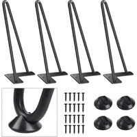 Smartstandard 11 Inch Heavy Duty Hairpin Furniture Legs  Metal Home Diy Projects For Tv Stand  Sofa  Dresser With Rubber Floor Protectors Black 4Pcs