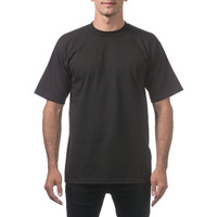 Pro Club Men's Heavyweight Cotton Short Sleeve Crew Neck T-Shirt  Black  2X-Large