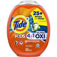 Tide Pods Liquid Laundry Detergent Soap Pacs  4-N-1 Ultra Oxi  He Compatible 85 Count  Built In Pre-Treater For Stains