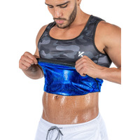 Kewlioo Men's Heat Trapping Pullover Sweat Enhancing Vest - Compression Vest Shirt Shapewear Top - Gym Exercise Versatile Heat Shaper Jacket(Gray Camo  L/Xl)