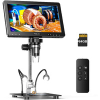 Tomlov Dm9 Max 10.1"" Hd Ips Hdmi Digital Microscope 1500X  20Mp Coin Microscope Magnifier For Error Coins With Screen  Lcd Soldering Microscope For Adults  10 Led Lights  Pc/Tv Compatible  64Gb