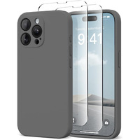 Suydanbox Magnetic For Iphone 15 Pro Max Case  Compatible With Magsafe  [Full Camera Protection][2 Screen Protectors] Silicone Shockproof Protective Phone Case For Iphone 15 Pro Max 6.7""  Dark Gray