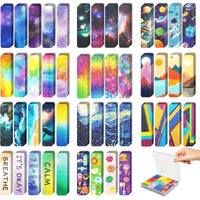 48 Pieces Unique Sensory Stickers For Anxiety Relief Items - Sensory Strips With Storage Box - 2 Textured Surface Fidget Strips For Office & Classroom Desk - Relieve Adult & Teen Stress