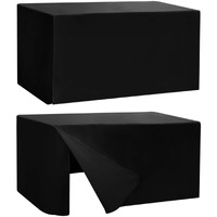 Holidayideas 2 Pack Fitted Table Clothes - 48 X 24 Inch - Rectangle Tablecloths For 4 Foot Tables  Versatile Fabric Table Covers For Folding Table  Parties  Holiday Dinner  Trade Show (Black)