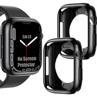 [2 Pack] Goton Bumper Case For Apple Watch Series 10 42Mm  Ultra Thin Soft Tpu Shockproof Case Cover Bumper Protector For Iwatch Accessories (No Screen Protector) 42Mm Black+Black